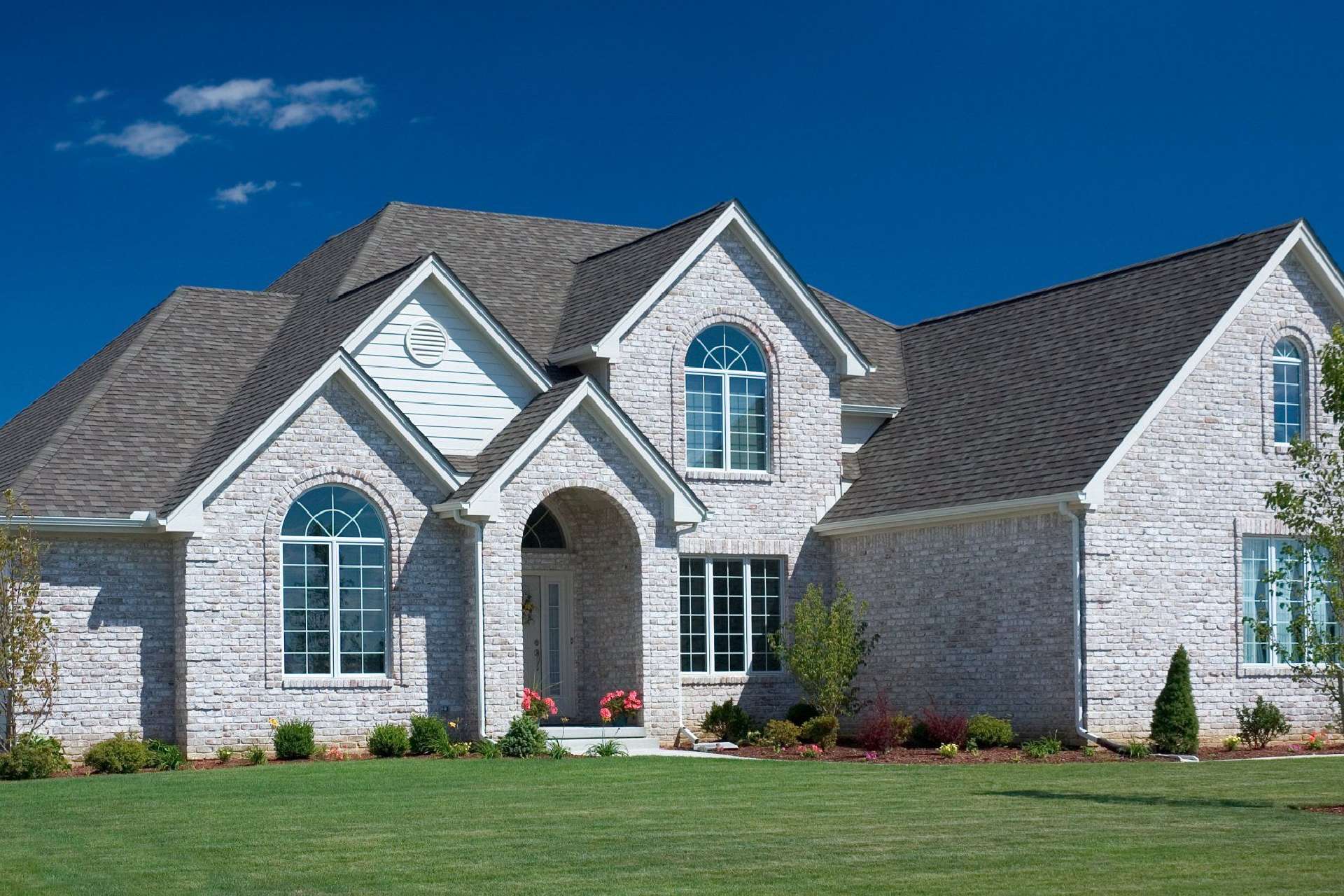 Luxury white house with curb appeal